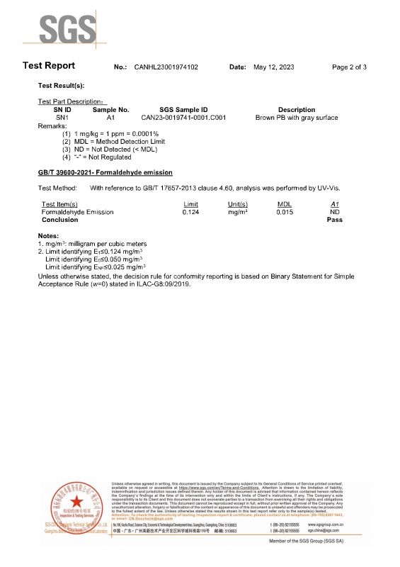 2023SGS韩瑞家居检测报告英文版